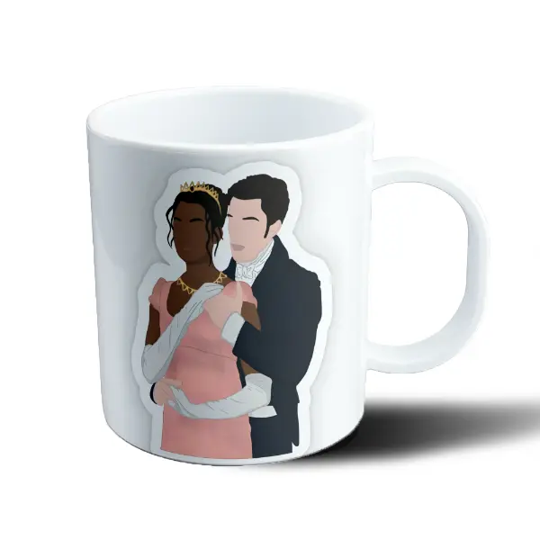 Taza de Plástico Bridgerton Pareja Vestido Rosa Tiara