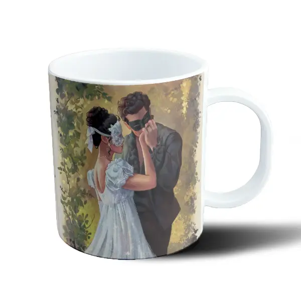 Taza de Plástico Bridgerton Pareja de Baile con Antifaz