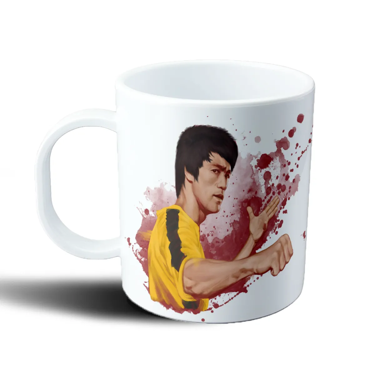 Taza de Plástico Bruce Lee Fase de Pelea con Camiseta Amarilla - vista 2