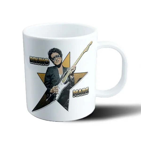 Taza de Plástico Bruno Mars Guitarra Estrella