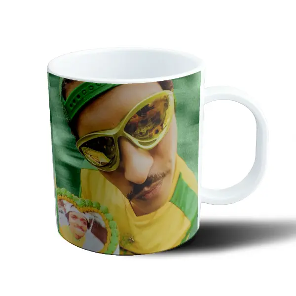 Taza de Plástico Bruno Mars Lentes Dorados y Torta