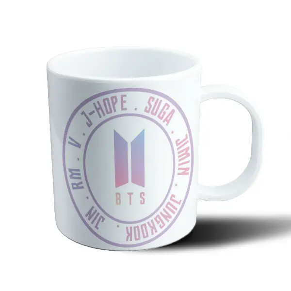 Taza de Plástico BTS Logo Integrantes Círculo