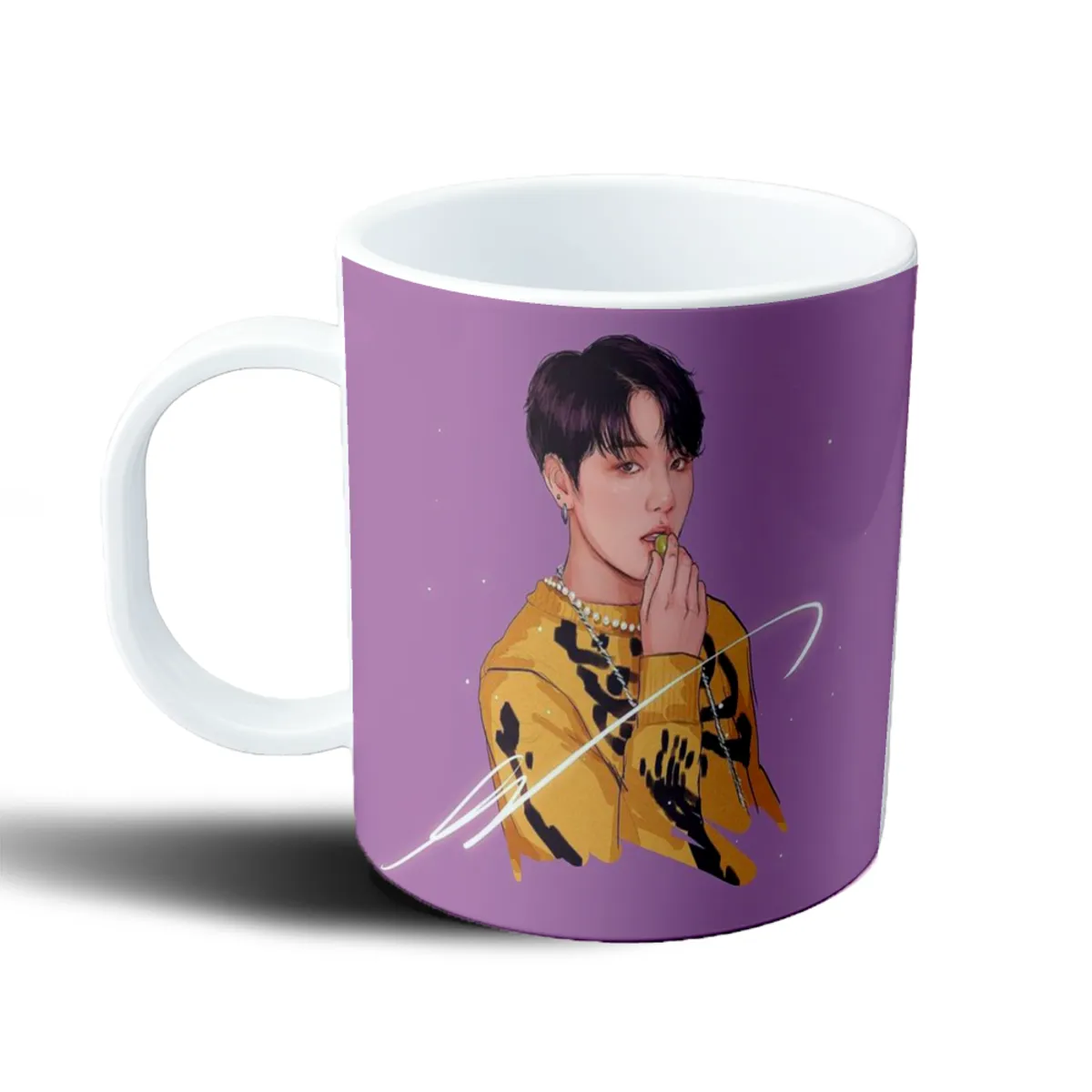 Taza de Plástico BTS Suéter Amarillo Collar de Perlas - vista 2