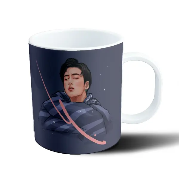 Taza de Plástico BTS Durmiendo Arte Digital