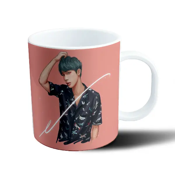 Taza de Plástico BTS Jin Ilustración Camisa Dragones