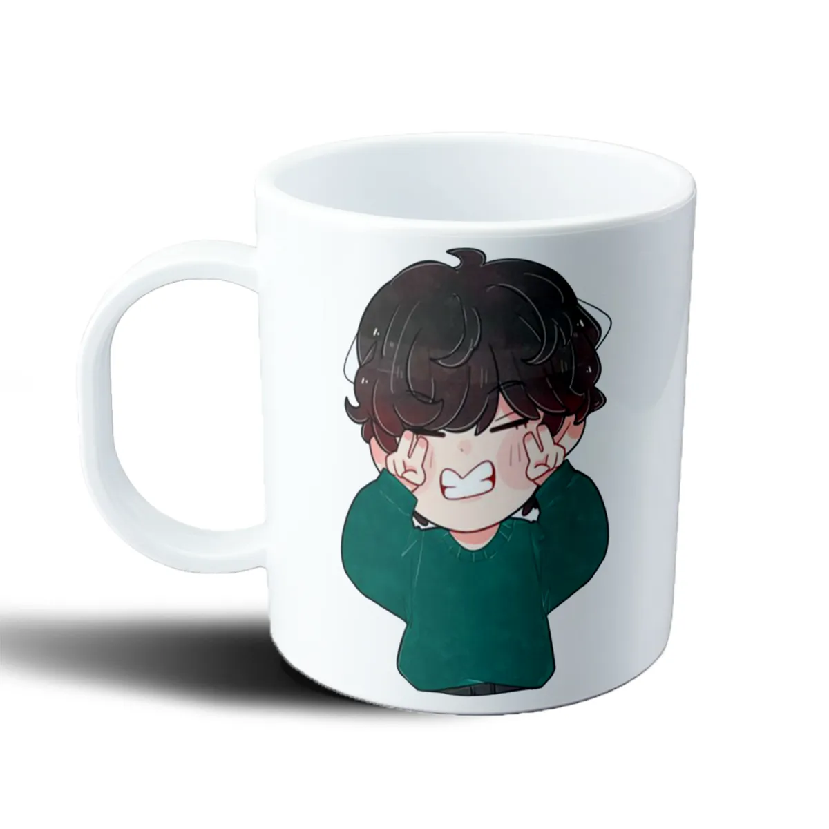Taza de Plástico BTS Chibi Haciendo Señas de Paz - vista 2