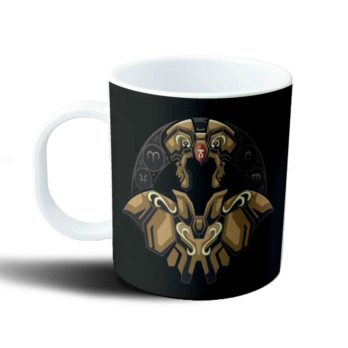 Taza de Plástico Caballeros del Zodiaco Géminis Armadura Dorada - vista 2