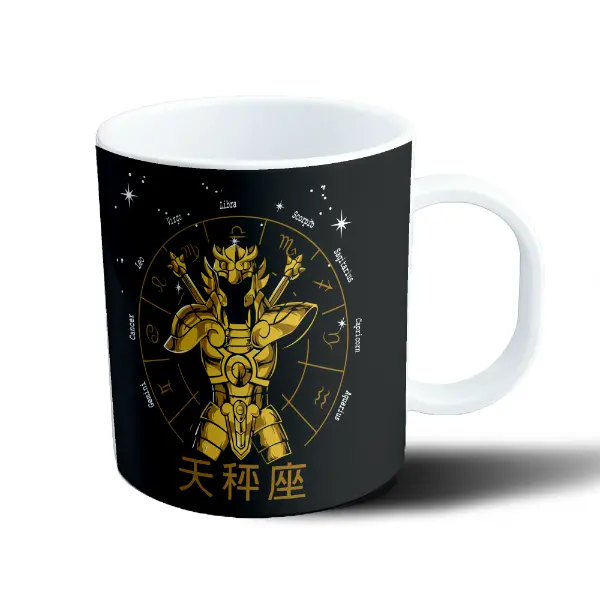 Taza de Plástico Caballeros del Zodiaco Libra Armadura Dorada