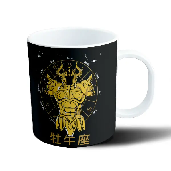 Taza de Plástico Caballeros del Zodiaco Tauro Armadura Dorada