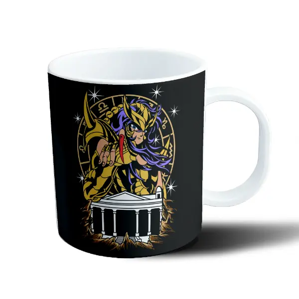 Taza de Plástico Caballeros del Zodiaco Caballero Dorado Zodiaco Templo