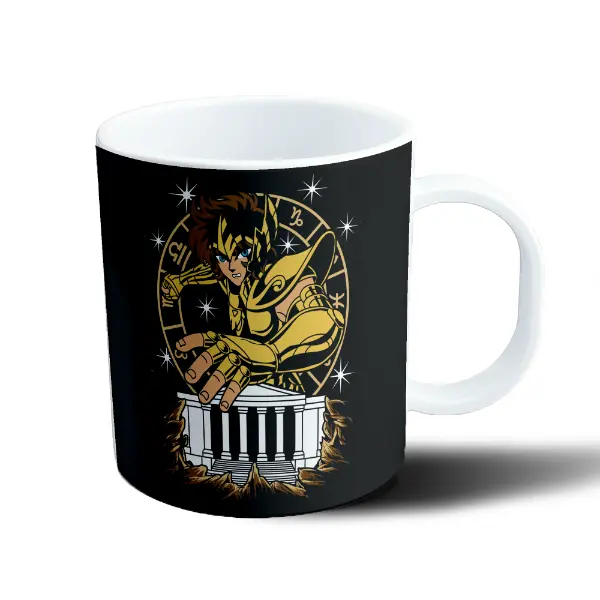 Taza de Plástico Caballeros del Zodiaco Santo Dorado Templo