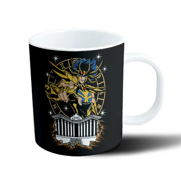 Taza de Plástico Caballeros del Zodiaco Santo de Oro Templo Griego