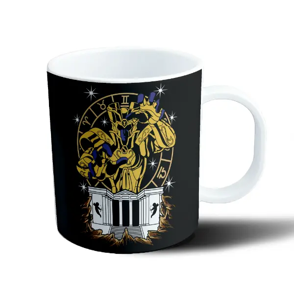 Taza de Plástico Caballeros del Zodiaco Géminis Dorado Templo