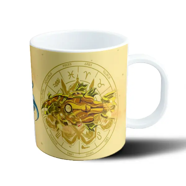 Taza de Plástico Caballeros del Zodiaco Afrodita de Piscis Rosa