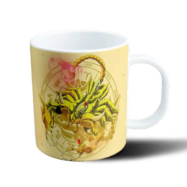 Taza de Plástico Caballeros del Zodiaco Santo Dorado Armadura Dorada