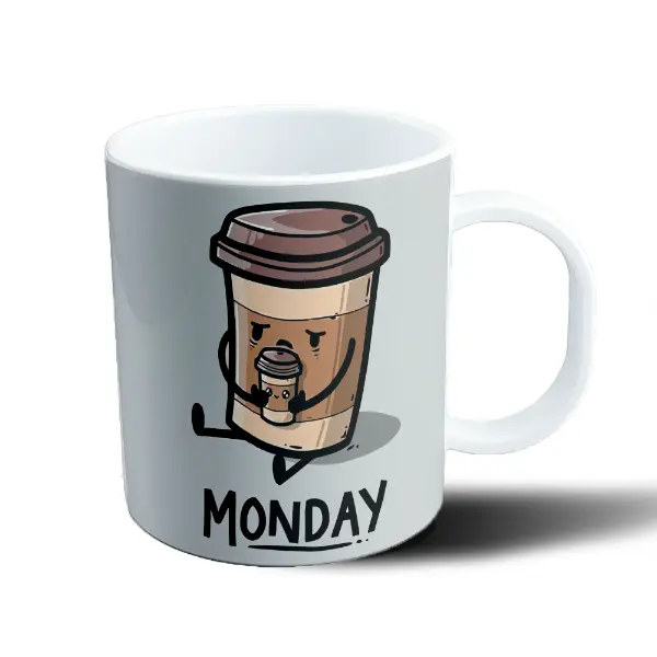 Taza de Plástico Cafe Monday Vaso de Café Enojado