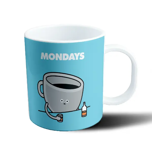 Taza de Plástico Mondays Taza Cafe Cansada con Whisky