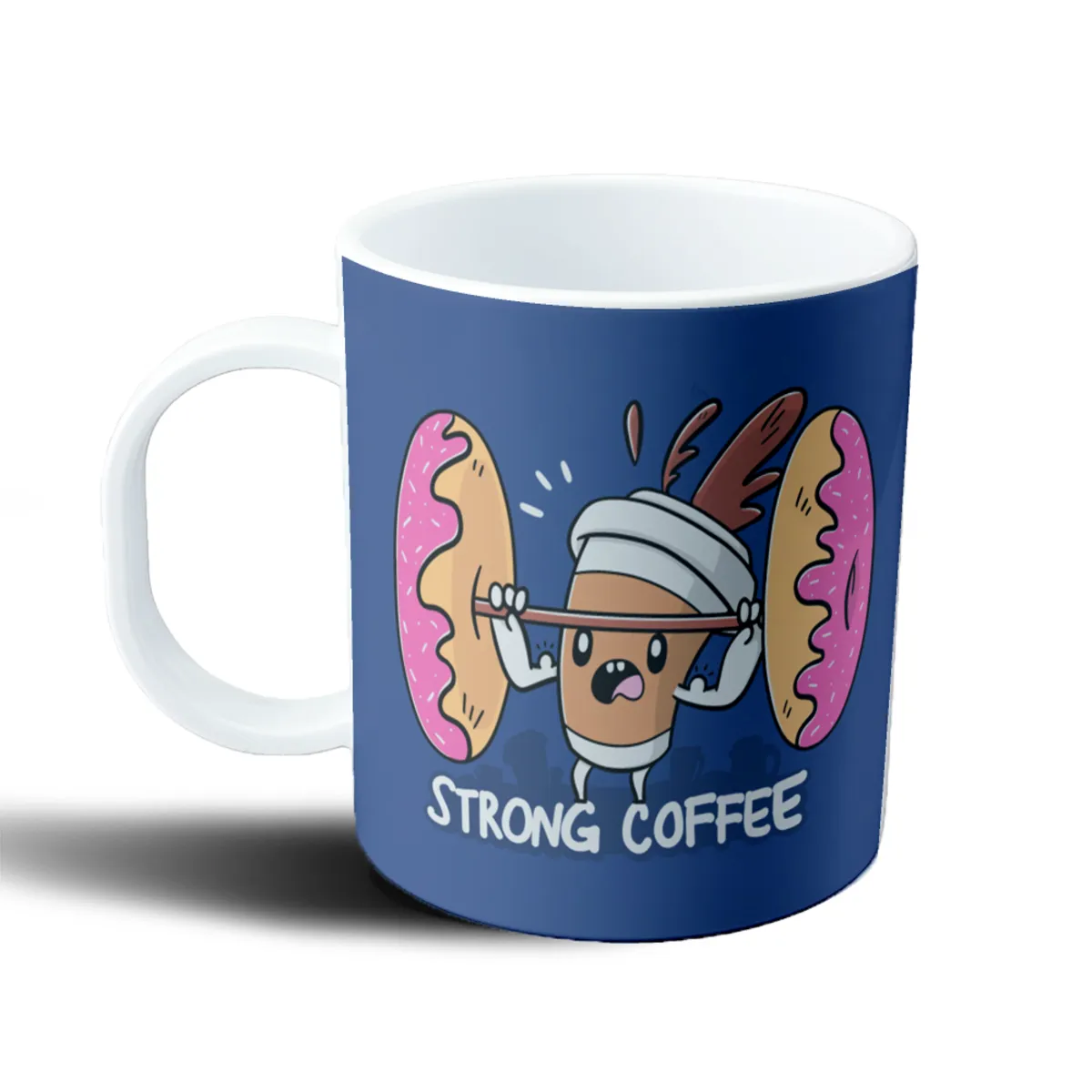 Taza de Plástico Strong Coffee Café Levantando Pesas - vista 2