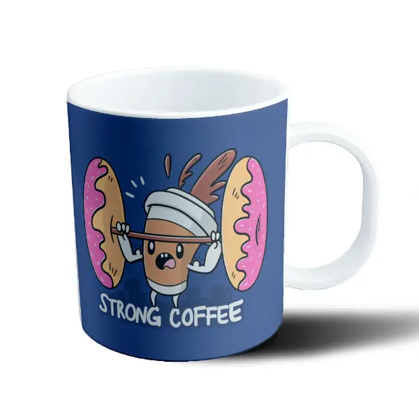 Taza de Plástico Strong Coffee Café Levantando Pesas