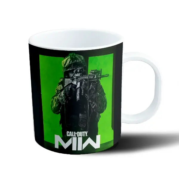 Taza de Plástico Call of Duty MW2 Soldado con Fusil Verde