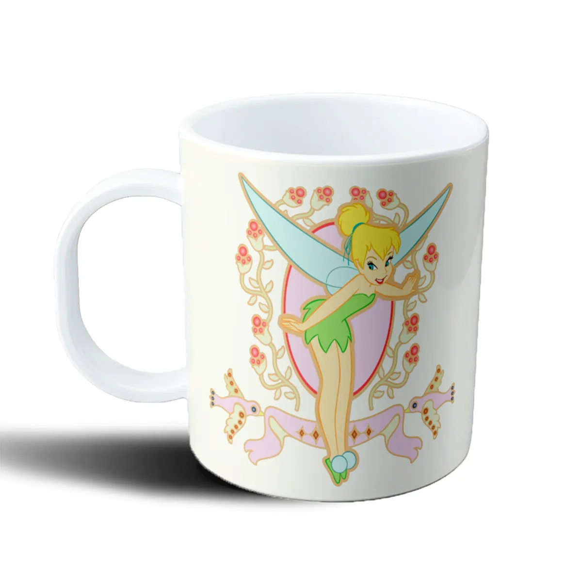 Taza de Plástico Campanita Disney Diseño Art Nouveau con Flores - vista 2