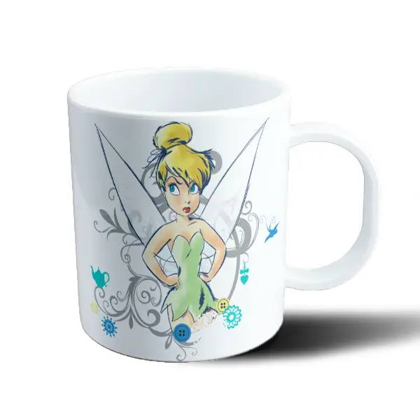 Taza de Plástico Campanita Disney Dibujo Acuarela