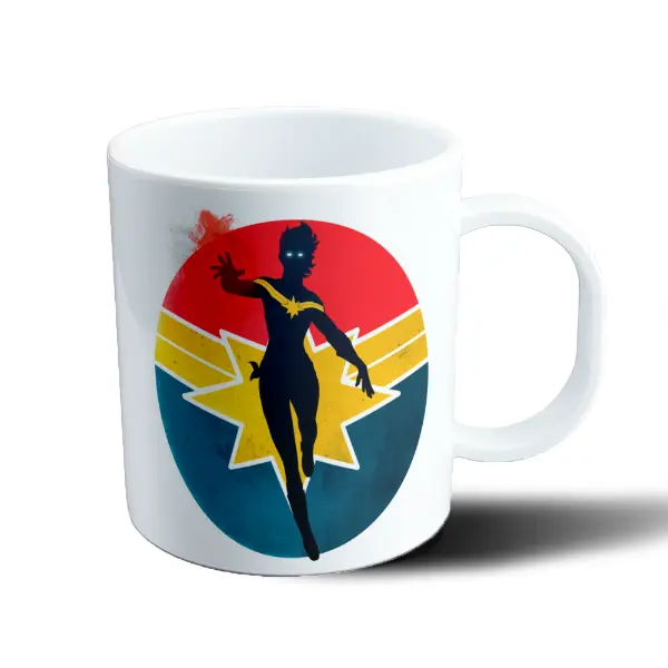 Taza de Plástico Capitana Marvel Silueta Retro