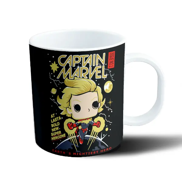 Taza de Plástico Capitana Marvel Funko Pop Comic