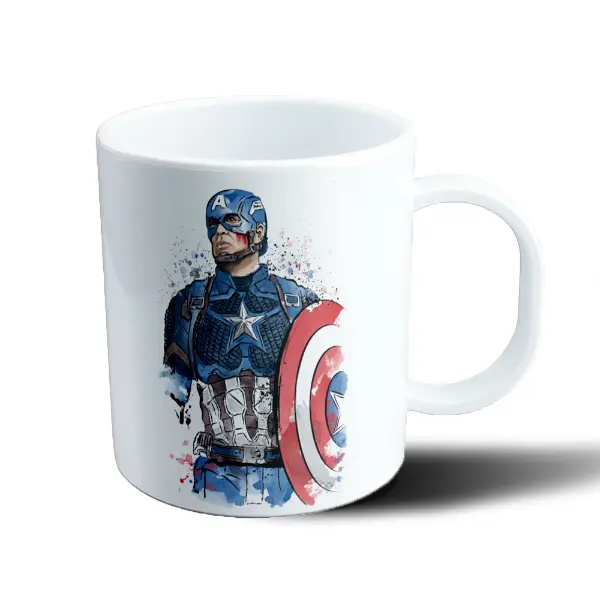 Taza de Plástico Capitan America Watercolor