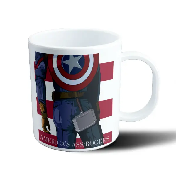 Taza de Plástico Capitán América Espalda Mjolnir