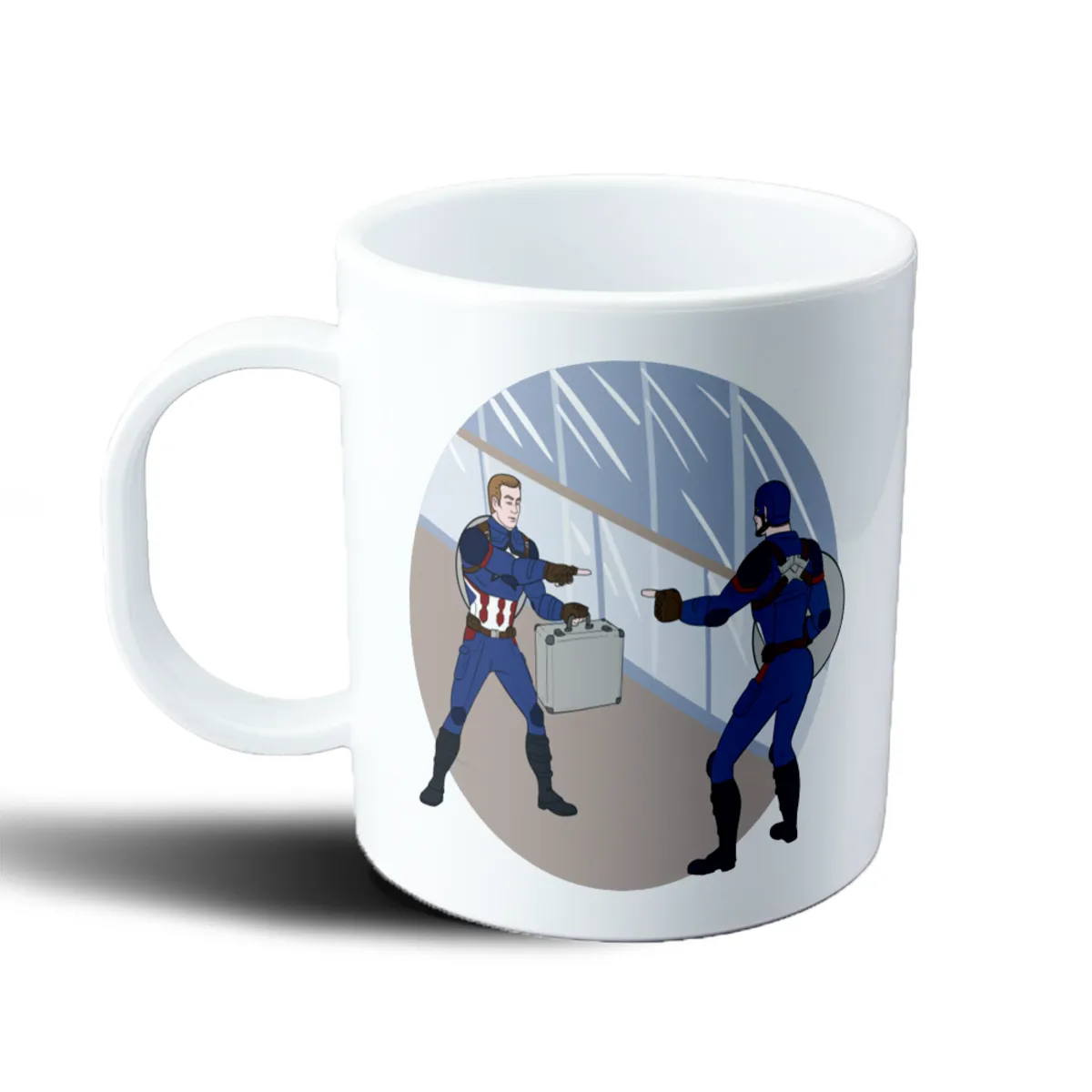 Taza de Plástico Capitán América Meme Señalando - vista 2