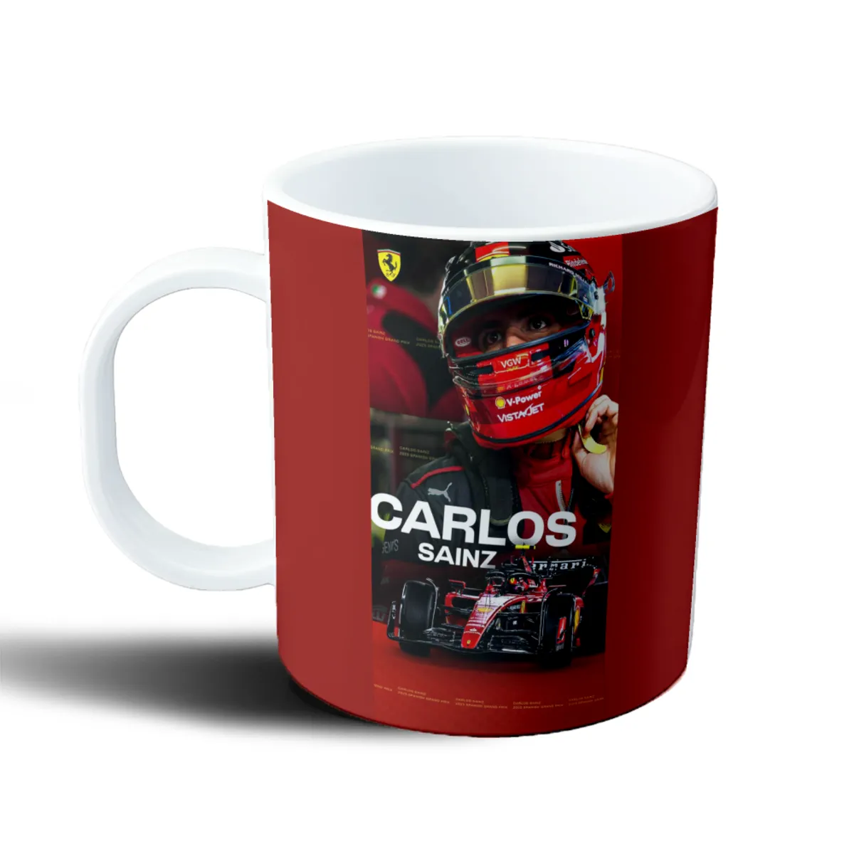 Taza de Plástico Carlos Sainz Ferrari Fórmula 1 - vista 2