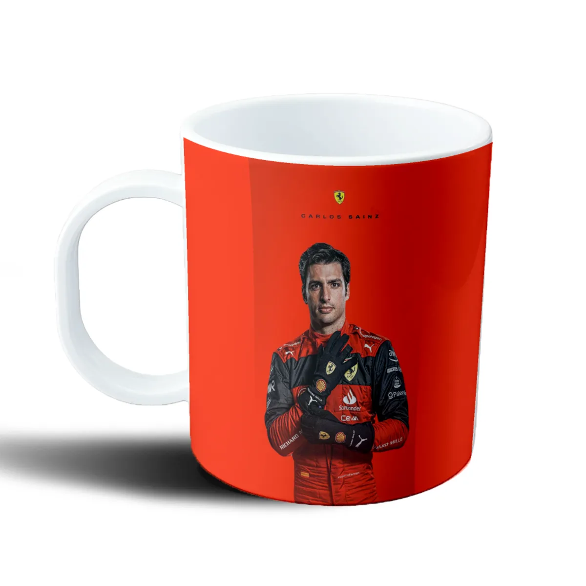 Taza de Plástico Carlos Sainz Ferrari Overol - vista 2