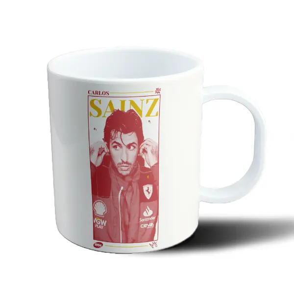 Taza de Plástico Carlos Sainz Ferrari Retrato