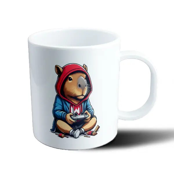 Taza de Plástico Carpincho Gamer con Buzo y Joystick