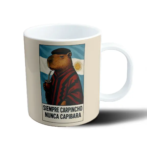 Taza de Plástico Carpincho Argento Siempre Carpincho Nunca Capibara