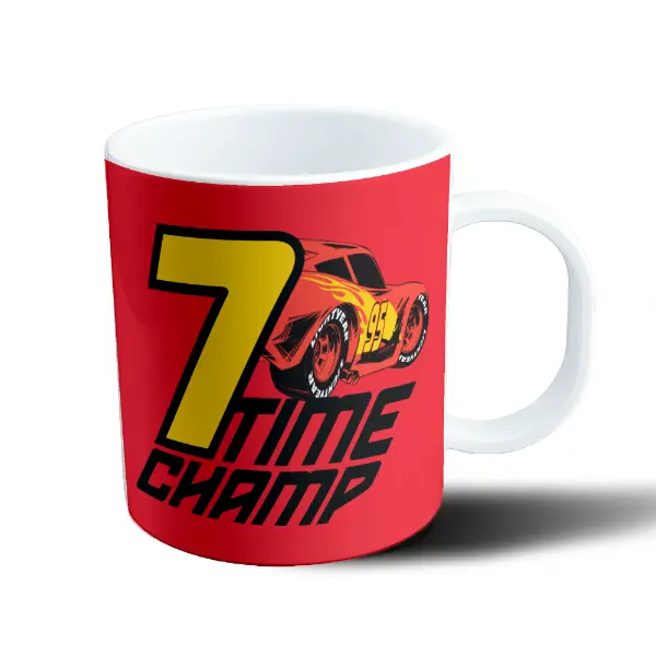 Taza de Plástico Cars Rayo McQueen 7 Time Champ