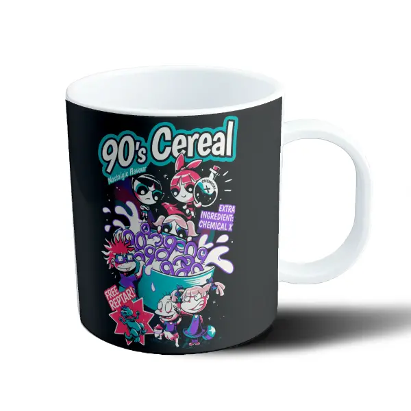 Taza de Plástico 90's Cereal Chicas Superpoderosas y Rugrats