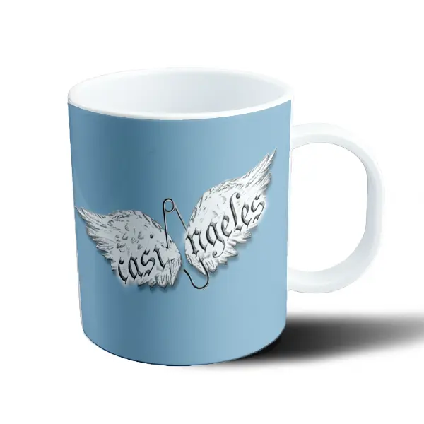 Taza de Plástico Casi Angeles Alas y Alfiler