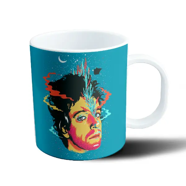 Taza de Plástico Gustavo Cerati Ilustración Colorida