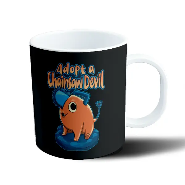 Taza de Plástico Chainsaw Man Pochita Adopt a Chainsaw Devil