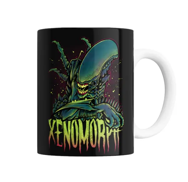Taza de Cerámica Alien Xenomorfo Estilo Ilustrado