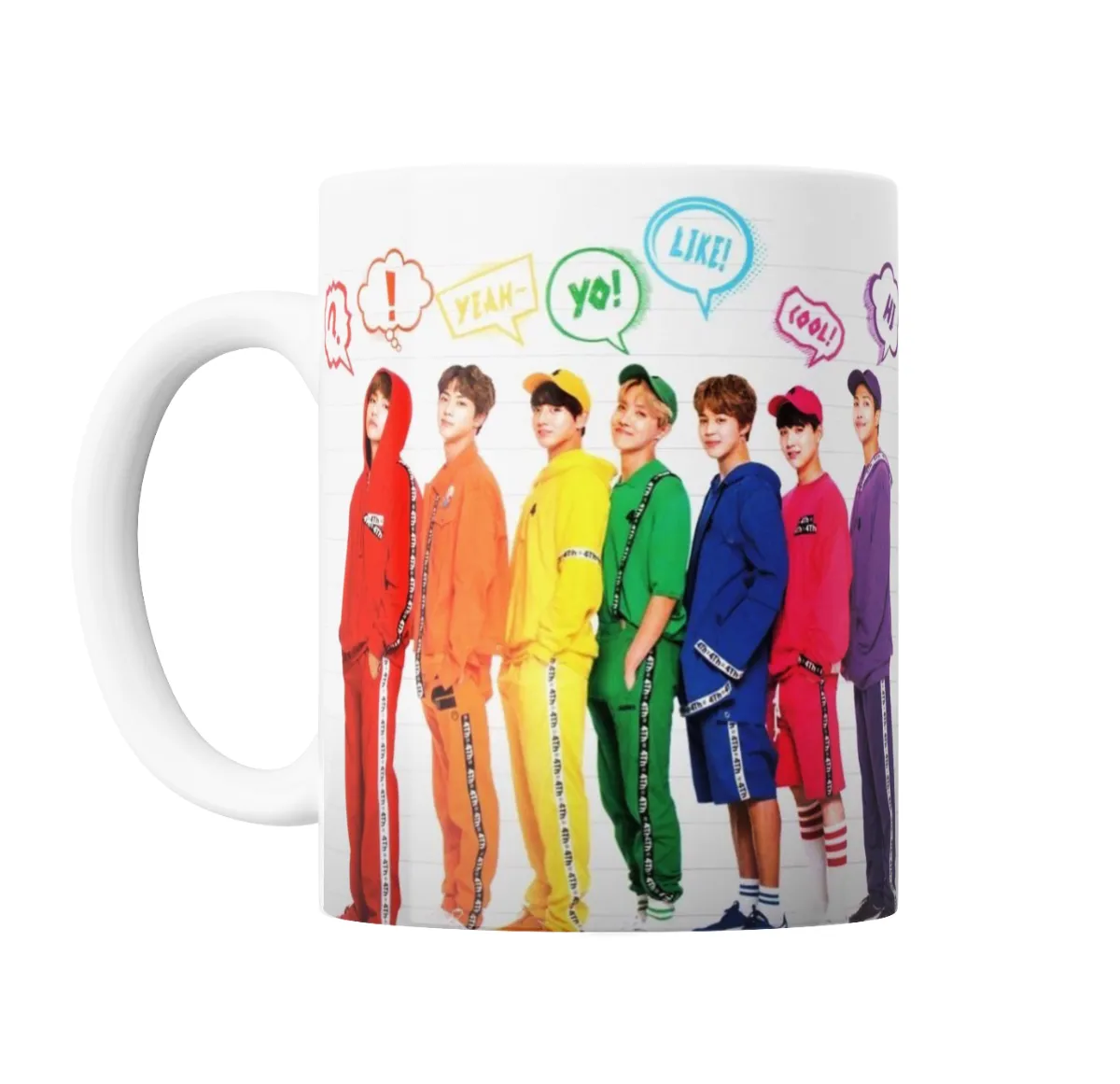 Taza de Cerámica BTS Grupo Colores Arcoíris - vista 2