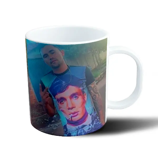 Taza de Plástico Foto Personalizada con Estampa Estilo Peaky Blinders
