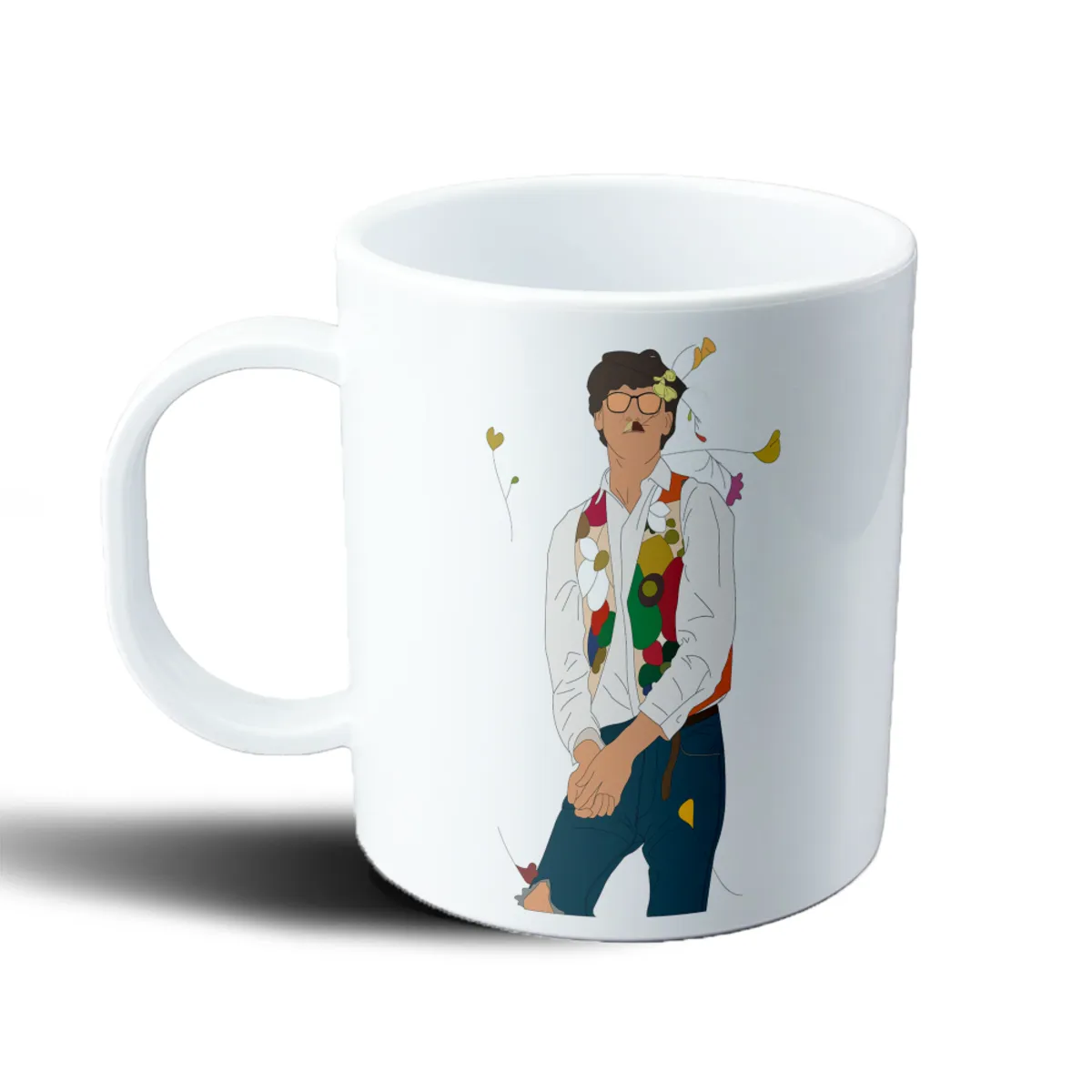 Taza de Plástico Charly Garcia Chaleco Floral - vista 2