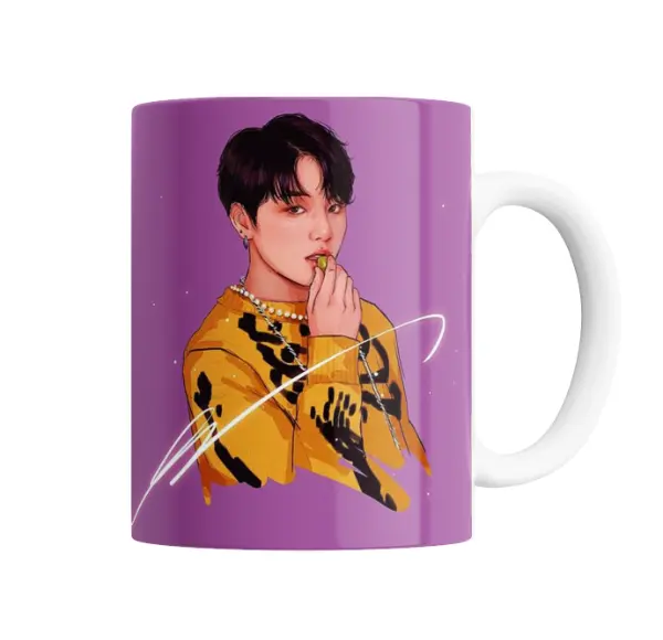 Taza de Cerámica BTS Suéter Amarillo Collar de Perlas