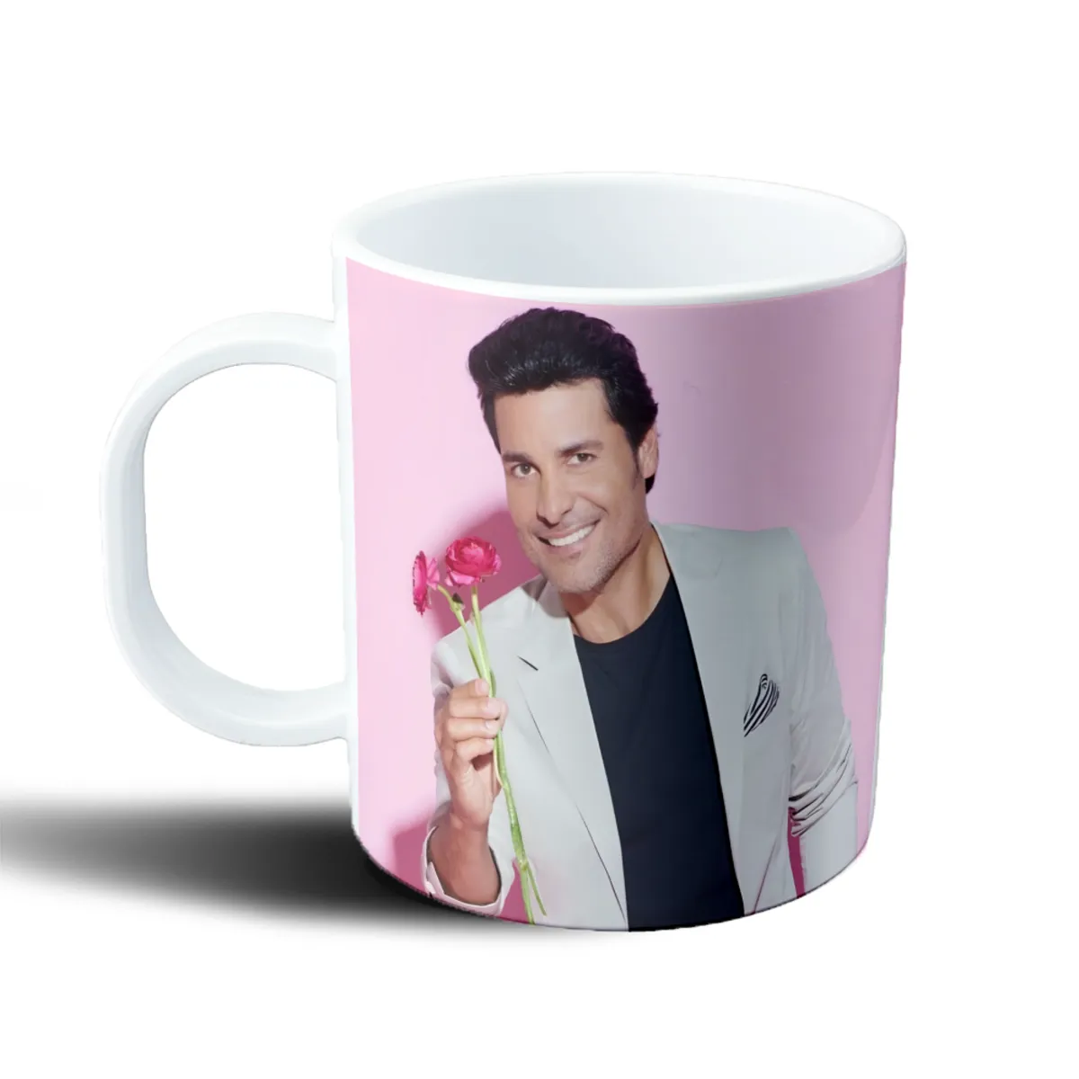 Taza de Plástico Chayanne con Rosa Roja - vista 2