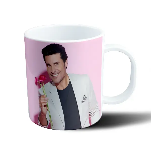 Taza de Plástico Chayanne con Rosa Roja
