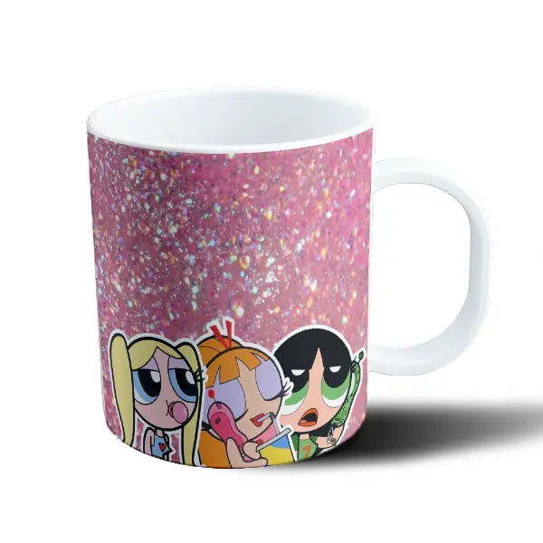 Taza de Plástico Chicas Superpoderosas Burbuja, Bombón y Bellota con Chicle