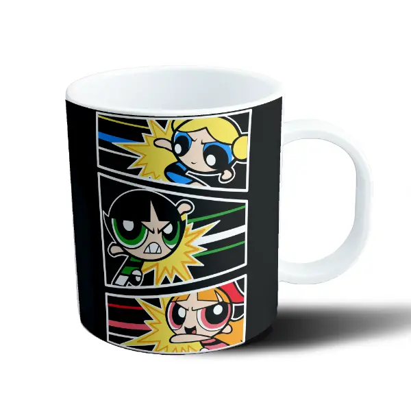 Taza de Plástico Chicas Superpoderosas Burbujas Bellota y Flor